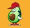 Cool avocado with sneakers and sticker. Patch. Apparel. Vector illustration design