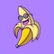 cool banana cartoon using sunglasses