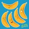 Cool banana with different emotions
