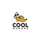 Cool banana logo design template