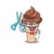 Cool Barber chocolate ice cream mascot design style