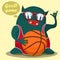 Cool basketball monster graphic