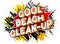 Cool Beach Clean-up - Comic book style words.