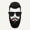 Cool beard hipster male with black lenses sunglasses