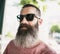 Cool bearded man sunglasses portrait