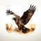 Cool and Beautiful Double Exposure Silhouette Falcon Animal in Natural Habitat.