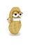 Cool beige peanut cartoon character with sly eyes