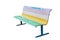 Cool Bench painted in the colors of the rainbow.