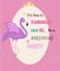 Cool birthday party invite with cute vector flamingo