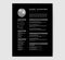 Cool black CV resume template design for a designer or programmer - vector minimalist