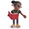 Cool black hiphop rapper reading a book, 3d illustration