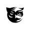 Cool black owl head logo