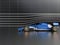 Cool blue formula racing car in wind tunnel