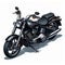 Cool bobber motorcycle,illustration in the form of an isometric object isolated on a white background 3