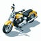Cool bobber motorcycle,illustration in the form of an isometric object isolated on a white background 6