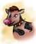 Cool brown Cow with piercings