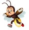 Cool Brown Fireflie Wearing Red Shoes Cartoon