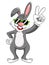 Cool bunny or rabbit victory hand sign isolated