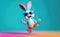 Cool bunny with sunglasses, colorful background.