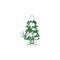 Cool Businessman christmas tree snow mascot cartoon character