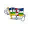 Cool Businessman flag central african with cartoon character