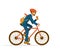 Cool Businessman riding bicycle to office