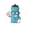 Cool Businessman water bottle Scroll cartoon character with glasses
