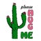 Cool cactus illustration. Blooming Mexican desert plants.