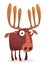 Cool carton moose. Vector illustration isolated. Poster design of sticker.