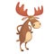 Cool carton moose. Vector illustration isolatedv