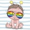 Cool Cartoon Baby with sun glasses