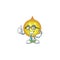 Cool cartoon businessman yellow christmas ball character.