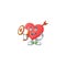 Cool cartoon character of arrow love holding a megaphone