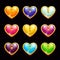 Cool cartoon diamond hearts