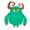 Cool cartoon grumpy monster character. Halloween vector illustration