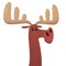 Cool cartoon moose. Vector illustration isolated. Poster design of sticker.
