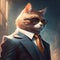 Cool Cat in a Suit and Shades, generative ai