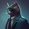 Cool Cat in a Suit and Shades, generative ai