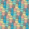 Cool Cats Vector Pattern Background.