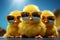 Cool chick Small yellow poultry wearing sunglasses, happy farm baby