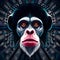 Cool chimpanzee illustration - ai generated image