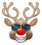 Cool Christmas Reindeer Cartoon Deer in Sunglasses