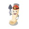 Cool clever Miner asthma inhaler cartoon character design