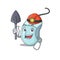 Cool clever Miner computer mouse cartoon character design