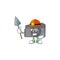 Cool clever Miner digital camera cartoon character design