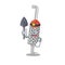 Cool clever Miner exhaust pipe cartoon character design