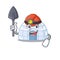 Cool clever Miner igloo cartoon character design
