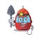 Cool clever Miner ropeway cartoon character design