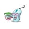 Cool and clever Student computer mouse mascot cartoon with book