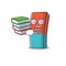 Cool and clever Student eraser mascot cartoon with book